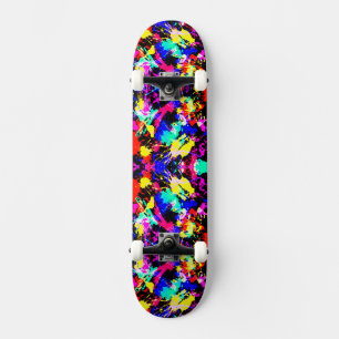 Cute colourful splatter paint skateboard