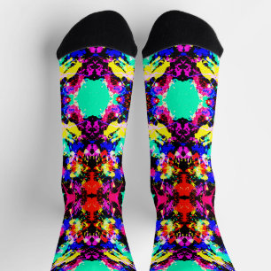 Cute colourful splatter paint socks