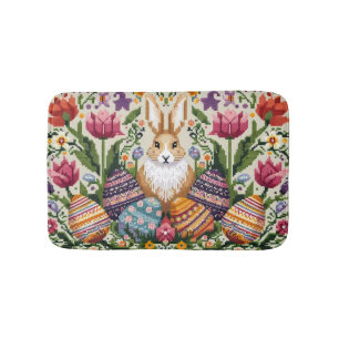 Cute/Colourful Spring/Easter fair isle  Bath Mat