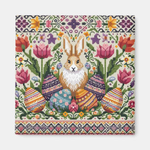 Cute/Colourful Spring/Easter fair isle  Magnet