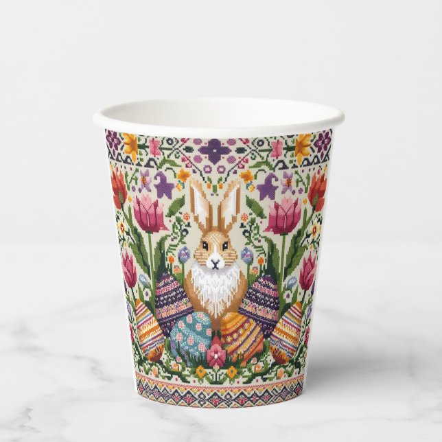 Cute/Colourful Spring/Easter fair isle  Paper Cups (Front)