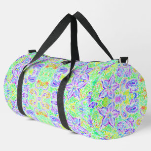 Cute colourful spring flowers duffle bag