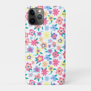 Cute colourful spring flowers pattern iPhone 11 pro case