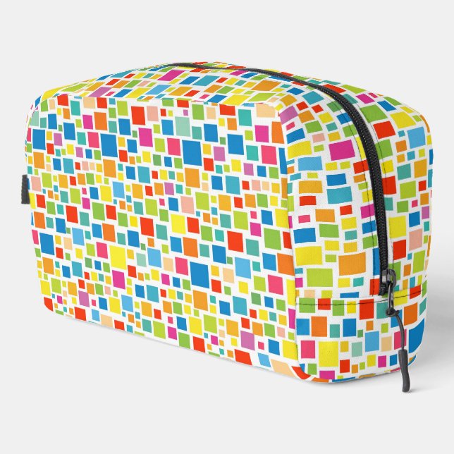 Cute colourful squares patterns dopp kit (Right Corner)