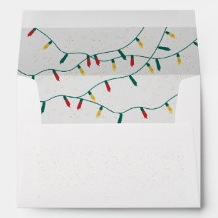 Cute Colourful String Lights Simple Christmas Envelope