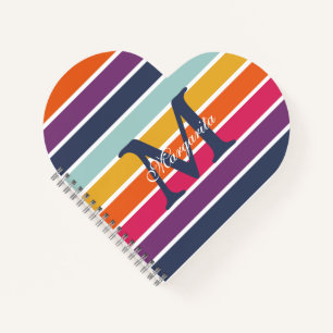 Cute Colourful Striped Pattern Notebook