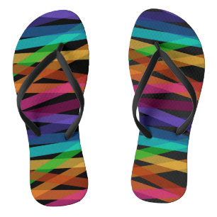 Cute Colourful Striped Pattern  Thongs