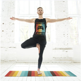 Cute Colourful Striped Pattern Yoga Mat