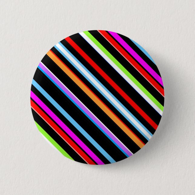 Cute colourful stripes 6 cm round badge (Front)