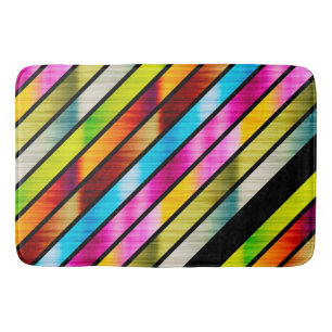 Cute colourful stripes bath mat