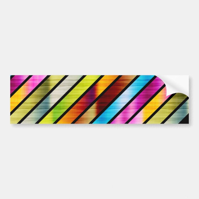 Cute colourful stripes bumper sticker (Front)