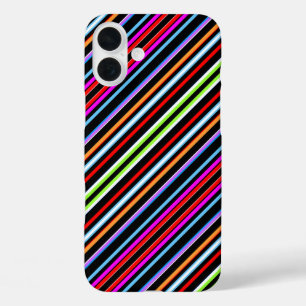 Cute colourful stripes iPhone 16 plus case