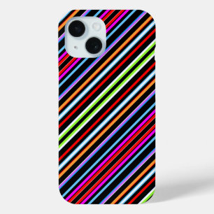 Cute colourful stripes iPhone 15 case