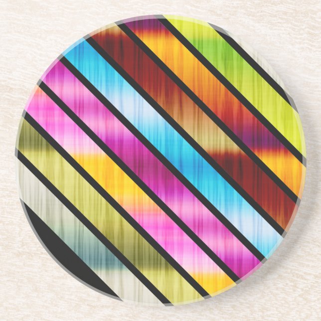 Cute colourful stripes coaster (Front)
