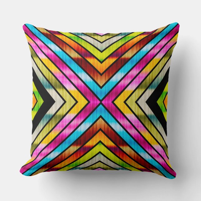 Cute colourful stripes cushion (Front)