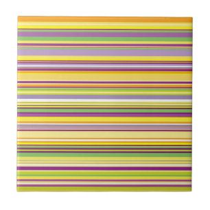 Cute colourful stripes design All-Over-Print tank Ceramic Tile
