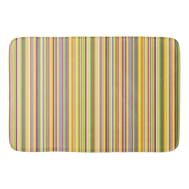 Cute colourful stripes design bath mat (Front)
