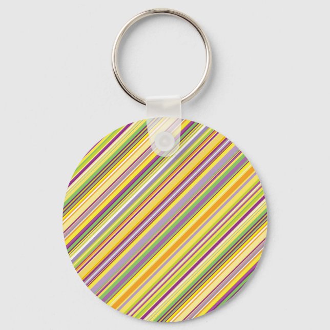 Cute colourful stripes design key ring (Front)