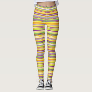 Cute colourful stripes design leggings