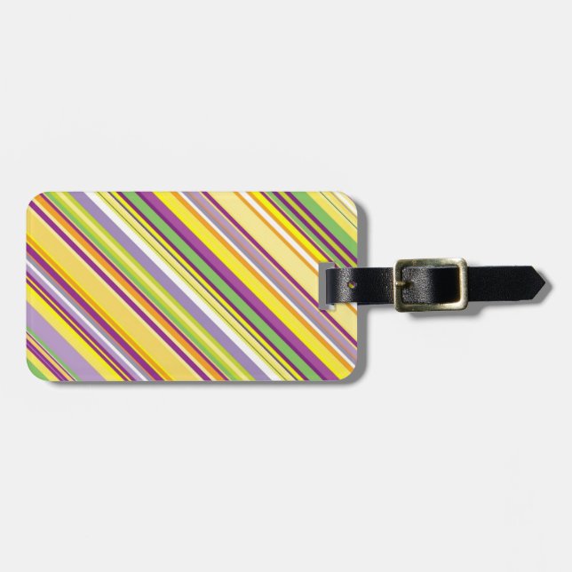Cute colourful stripes design luggage tag (Front Horizontal)