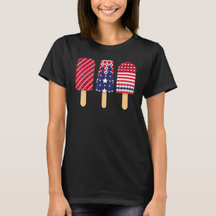 Cute Colourful Summer 4th Of July Kids Popsicle T-Shirt
