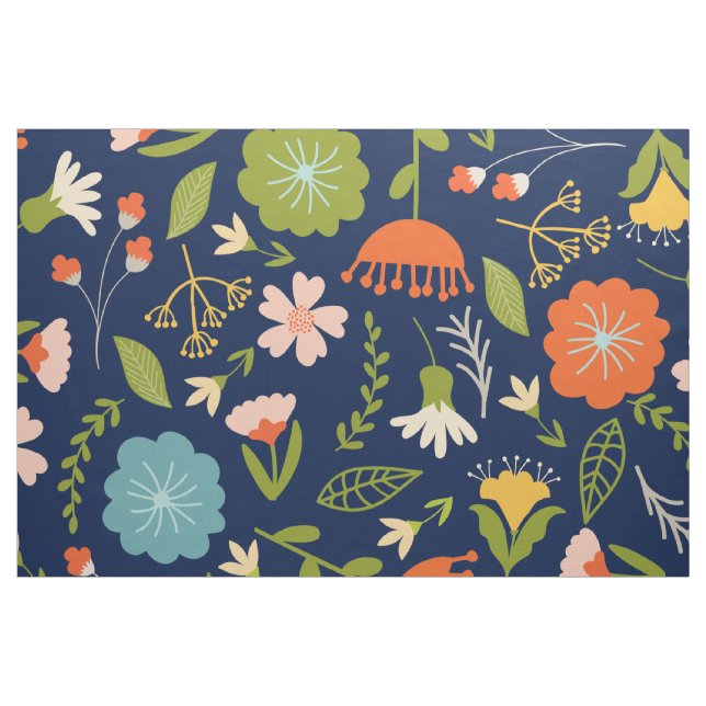 Cute Colourful Summer Flowers Seamless Pattern Fabric (Fat Quarter)