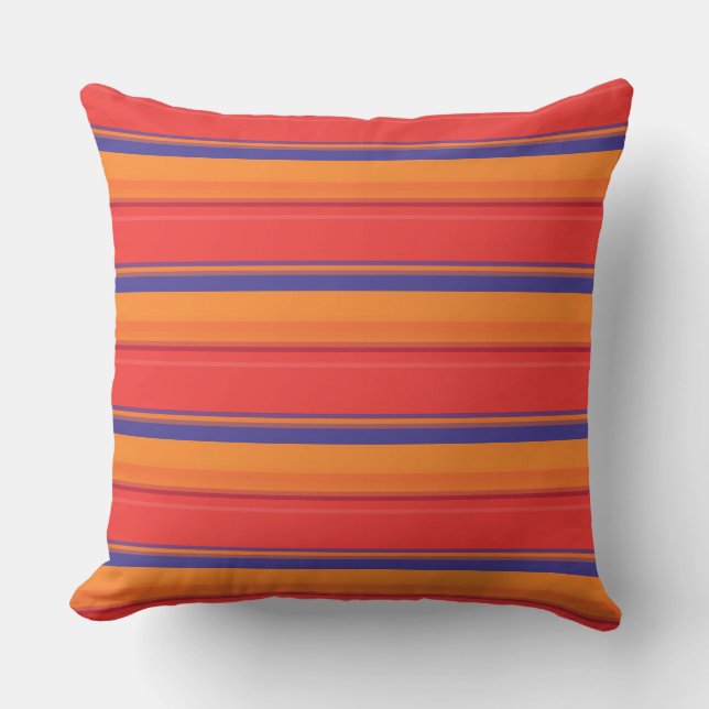 Cute colourful summer stripes  cushion (Front)