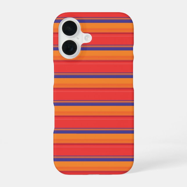 Cute colourful summer stripes  iPhone 16 case (Back)