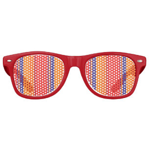 Cute colourful summer stripes retro sunglasses