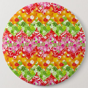 Cute colourful summer zigzag pattern 6 cm round badge
