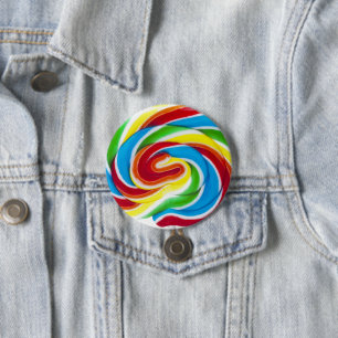 Cute Colourful Sweet Candy Rainbow Lollipop 7.5 Cm Round Badge