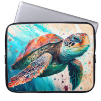 Cute Colourful Swimming Sea Turtle