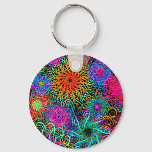 Cute colourful swirl pattern key ring