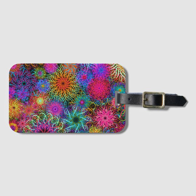 Cute colourful swirl pattern luggage tag (Front Horizontal)