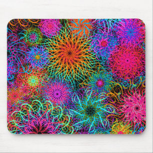Cute colourful swirl pattern mouse pad