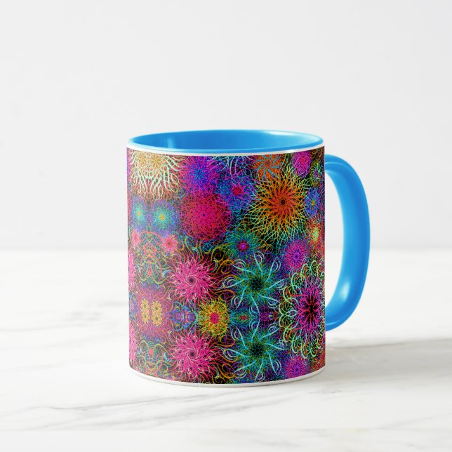 Cute colourful swirl pattern mug (Front Right)
