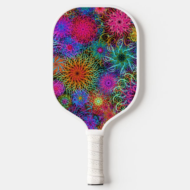 Cute colourful swirl pattern mug keychain pickleball paddle (Front)