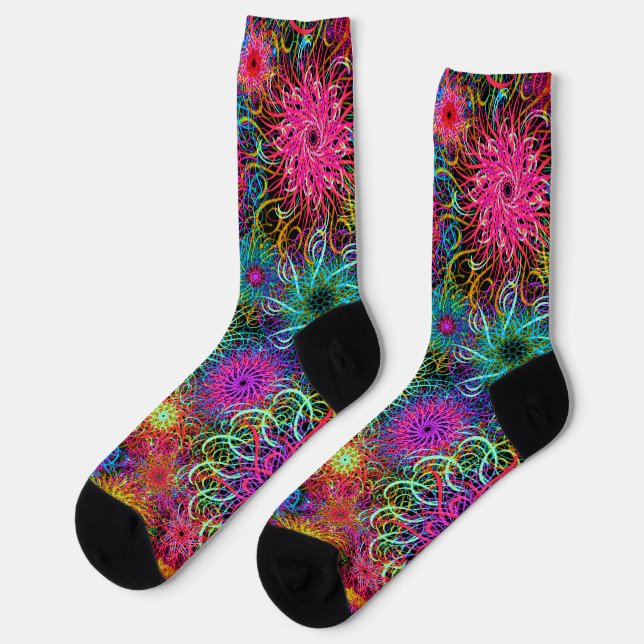 Cute colourful swirl pattern mug keychain socks (Left)