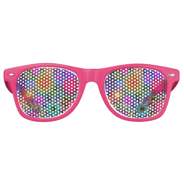 Cute colourful swirl pattern retro sunglasses (Front)