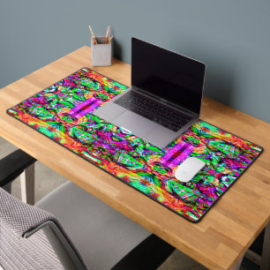 Cute colourful symetric abstract neon tribal iPad  Desk Mat