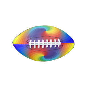 Cute Colourful Tie Dye Rainbow Swirl Art Pattern Football