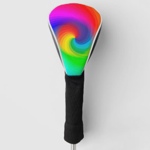 Cute Colourful Tie Dye Rainbow Swirl Art Pattern Golf Head Cover