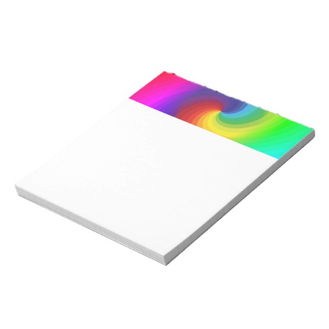 Cute Colourful Tie Dye Rainbow Swirl Art Pattern Notepad (Rotated)