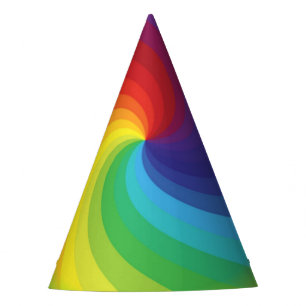 Cute Colourful Tie Dye Rainbow Swirl Art Pattern Party Hat