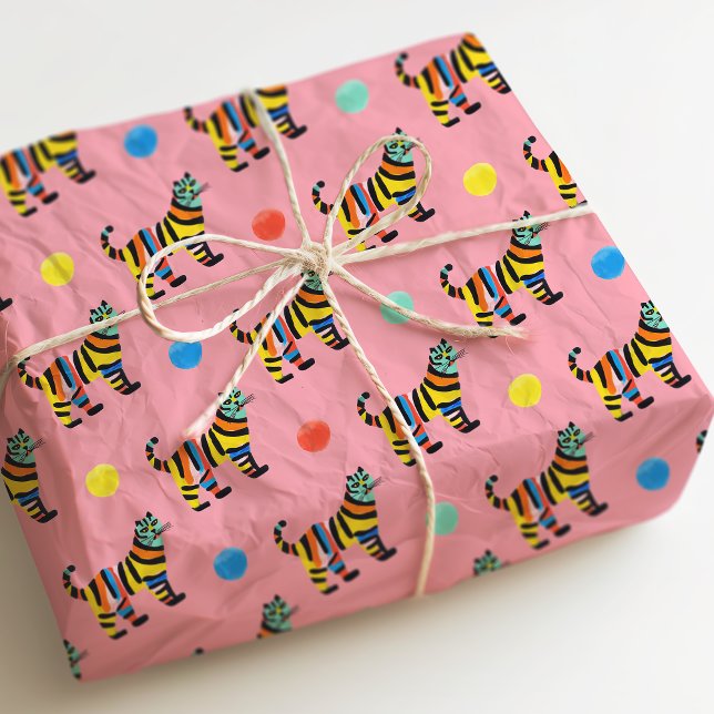 Cute Colourful Tiger Cat Eclectic Tissue Paper (Creator Uploaded)