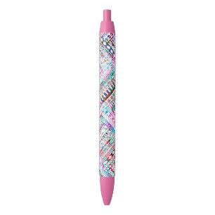 Cute colourful tribal pattern black ink pen