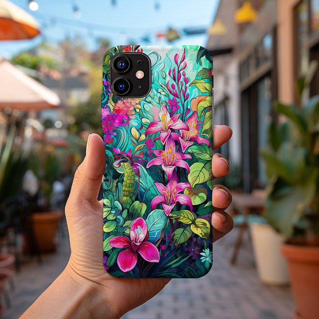 Cute Colourful Tropical Hawaiian Garden No. 1109 Case-Mate iPhone Case (Creator Uploaded)