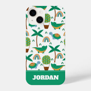 Cute Colourful Turtle Alligator Rainbow Pattern iPhone 14 Case