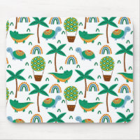 Cute Colourful Turtle Alligator Rainbow Pattern