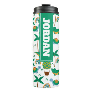 Cute Colourful Turtle Alligator Rainbow Pattern Thermal Tumbler